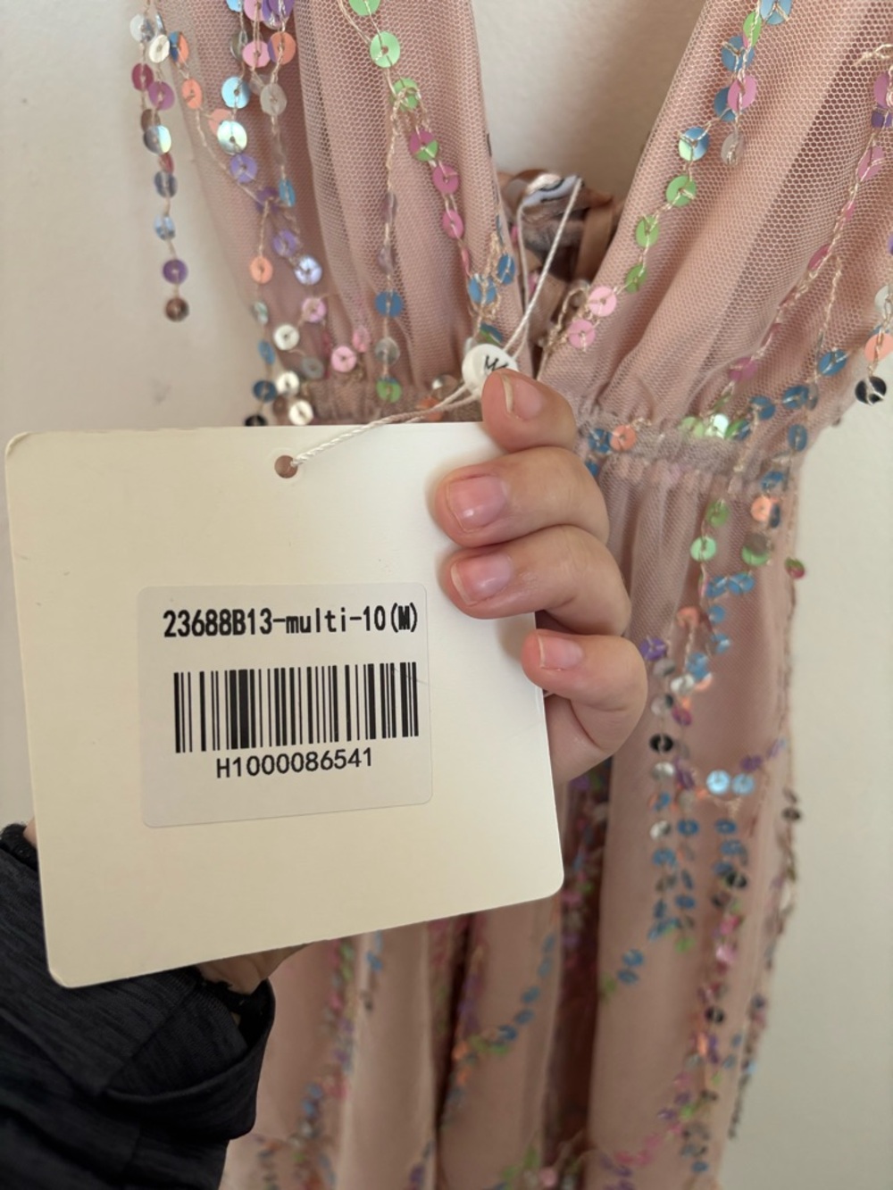 Hello Molly Pink Sequin Plunge Mini Dress - Picture 3 of 3